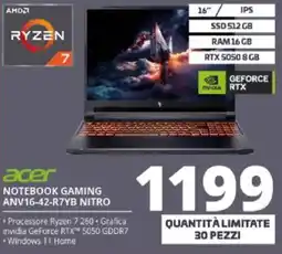 Comet Acer Notebook Gaming ANV16-42-R7YB Nitro offerta
