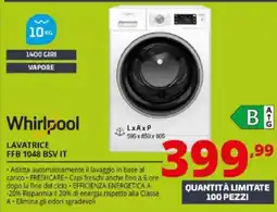 Comet Whirlpool Lavatrice FFB 1048 BSV IT offerta