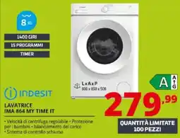 Comet Indesit lavatrice IMA 864 My Time IT offerta