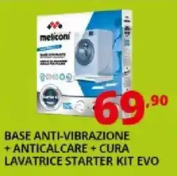 Comet Meliconi base anti-vibrazione + anticalcare + cura lavatrice starter kit evo offerta
