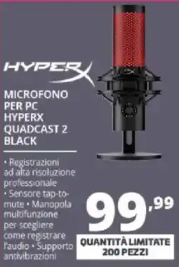 Comet Microfono per PC HyperX Quadcast 2 Black offerta