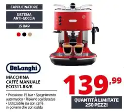 Comet DeLonghi macchina caffè manuale ECO311.BK/R offerta