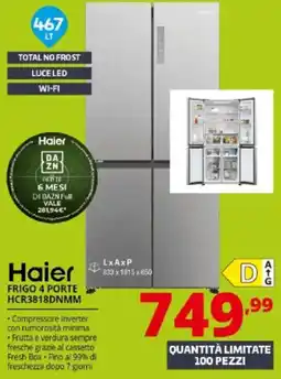 Comet Haier frigo 4 porte offerta