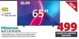 Comet Hisense QLED TV 65"4K 65E79S offerta