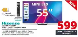 Comet Hisense SMART TV ULED MINI LED 55" 4K 55U7S PRO offerta