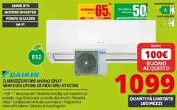 Comet Daikin climatizzatore mono split new evolution 50 offerta