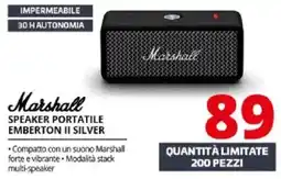 Comet Marshall speaker portatile emberton ii silver offerta