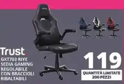 Comet Trust GXT703 RIYE Sedia Gaming Regolabile con Braccioli Ribaltabili offerta