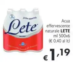 SuperW Acqua minerale effervescente naturale LETE offerta