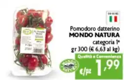 Spak Supermercati Pomodoro datterino MONDO NATURA offerta