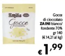 Spak Supermercati Gocce di cioccolato ZAINI bianco/fondente 70% offerta