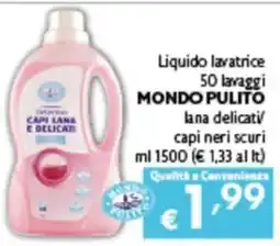 Spak Supermercati Liquido lavatrice MONDO PULITO capi lana e delicati offerta