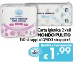 Spak Supermercati Carta igienica 2 veli Mondo Pulito offerta