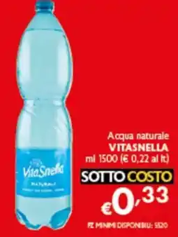 Spak Supermercati Acqua naturale Vitasnella offerta