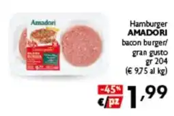 Spak Supermercati Hamburger AMADORI bacon burger offerta