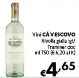 Spak Supermercati Vini Càvescovo Ribolla gialla igt/Traminer doc offerta