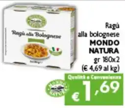 Spak Supermercati Ragù alla bolognese Mondo Natura offerta