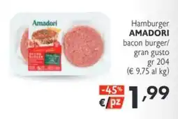 SuperW Hamburger AMADORI bacon burger offerta