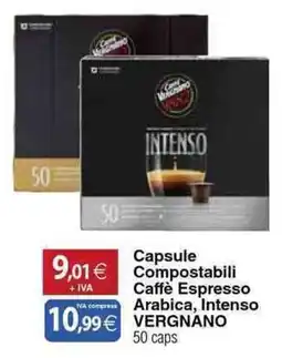 Docks Cash&Carry Capsule Compostabili Caffè Espresso Arabica, Intenso VERGNANO offerta