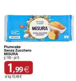 Docks Cash&Carry Plumcake Senza Zucchero MISURA offerta