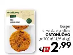 Eurospesa Burger di verdure grigliate ORTONUOVO offerta