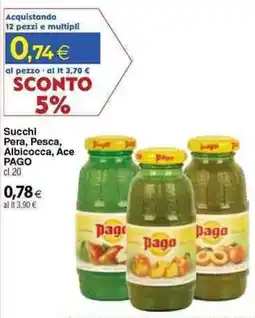 Docks Cash&Carry Succhi Pera, Pesca, Albicocca, Ace Pago offerta