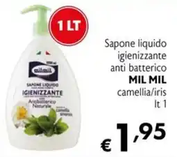 Eurospesa Sapone liquido igienizzante anti batterico Mil Mil camellia/iris offerta