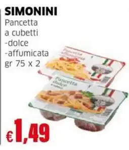Mercati Alimentari Simonini Pancetta a cubetti dolce affumicata offerta