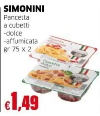 Simonini Pancetta a cubetti dolce affumicata