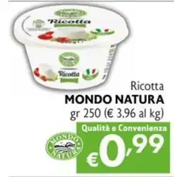 Eurospesa Ricotta Mondo Natura offerta