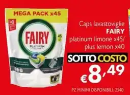 Eurospesa Caps lavastoviglie Fairy platinum limone offerta