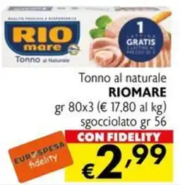 Eurospesa Tonno al naturale Riomare offerta