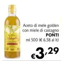Eurospesa Aceto di mele golden con miele di castagno Ponti offerta