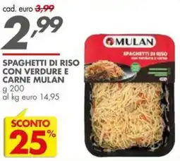 Italmark Spaghetti di riso con verdure e carne Mulan offerta