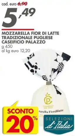 Italmark Mozzarella fior di latte tradizionale pugliese caseificio palazzo offerta