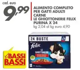 Italmark Alimento completo per gatti adulti carne le ghiottonerie felix offerta