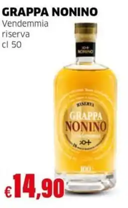 Mercati Alimentari Grappa Nonino Vendemmia riserva offerta