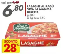 Italmark Lasagne al ragù Viva la mamma Beretta offerta