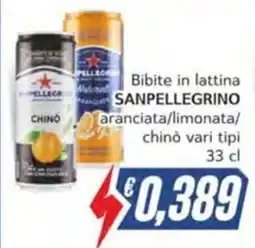 Italy Cash Bibite in lattina SANPELLEGRINO offerta