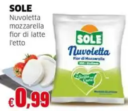 Mercati Alimentari Sole nuvoletta mozzarella fior di latte offerta