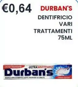 Caramico Dentifricio Durban's offerta