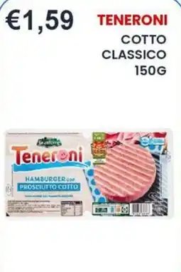 Caramico Teneroni hamburger con prosciutto cotto offerta
