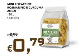 Migross Supermercati e Market Mini Focaccine Rosmarino e Curcuma Zorzi offerta