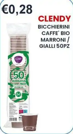 Caramico Clendy bicchierini caffè bio offerta