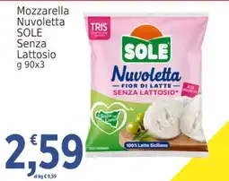Market Ingross Mozzarella Nuvoletta SOLE Senza Lattosio offerta