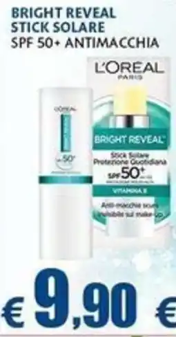 Casa & Co L'oréal bright reveal stick solare spf 50+ antimacchia offerta