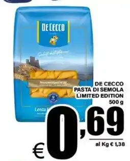 DEM De Cecco pasta di semola limited edition offerta