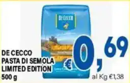 DEM De Cecco pasta di semola limited edition offerta