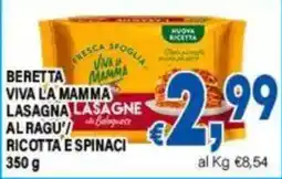 DEM Beretta Viva la Mamma Lasagne al Ragù Ricotta e Spinaci offerta