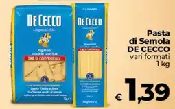 Ipercoop Radenza Pasta di Semola DE CECCO offerta